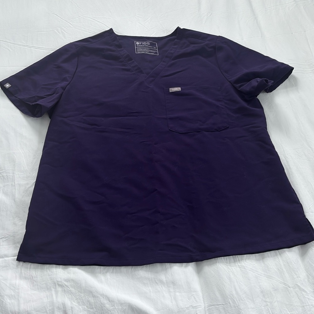 Figs Catarina Scrub top purple jam XL